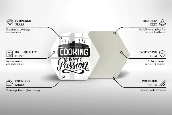 Steklena podloga za rezanje Kuhanje je moja strast