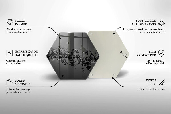 Steklena podloga za rezanje Abstraktne 3D oblike