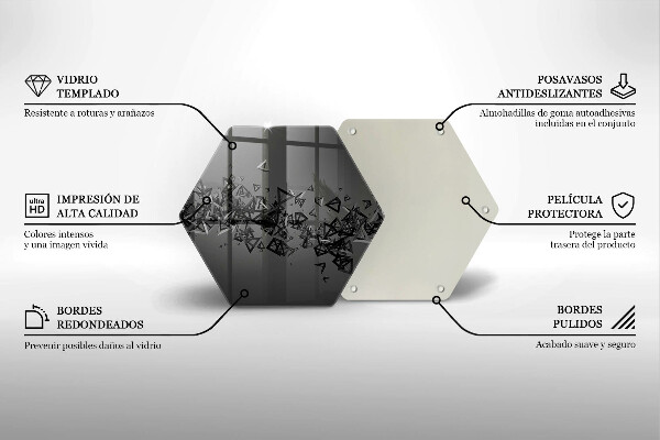 Steklena podloga za rezanje Abstraktne 3D oblike