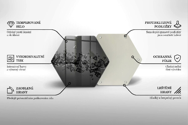 Steklena podloga za rezanje Abstraktne 3D oblike