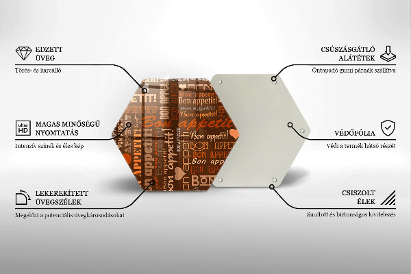 Steklena podloga za rezanje Bon appetit podnapisi