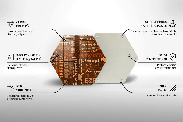 Steklena podloga za rezanje Bon appetit podnapisi