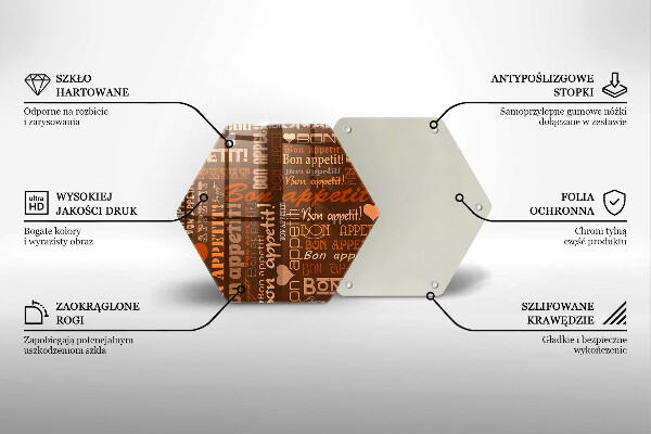 Steklena podloga za rezanje Bon appetit podnapisi