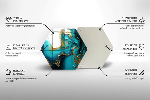 Steklena podloga za rezanje Turkizna abstrakcija