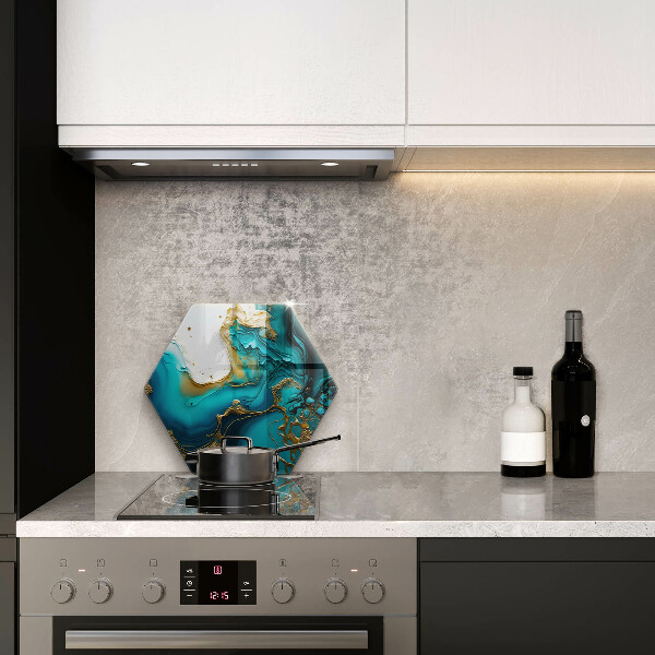 Steklena podloga za rezanje Turkizna abstrakcija