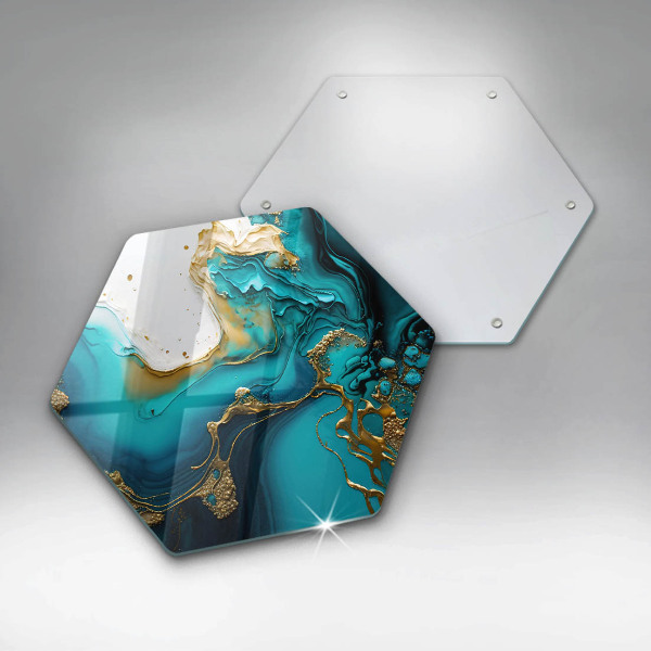 Steklena podloga za rezanje Turkizna abstrakcija