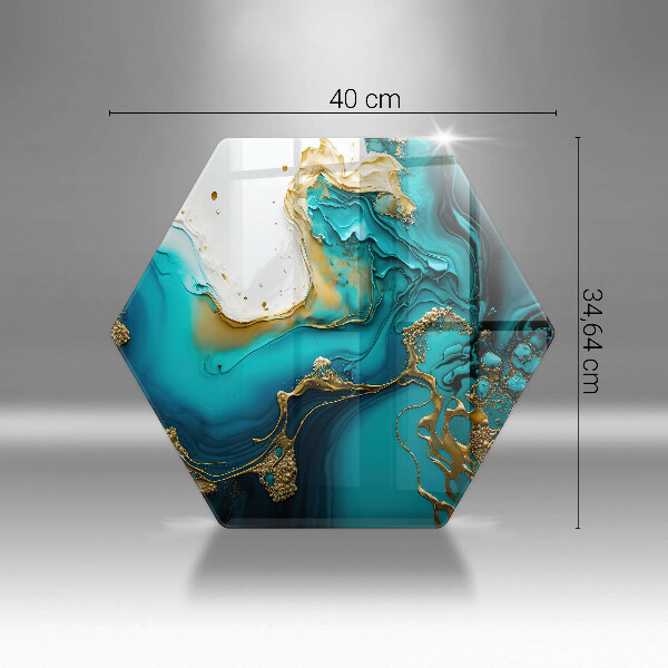Steklena podloga za rezanje Turkizna abstrakcija
