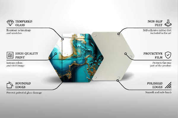 Steklena podloga za rezanje Turkizna abstrakcija