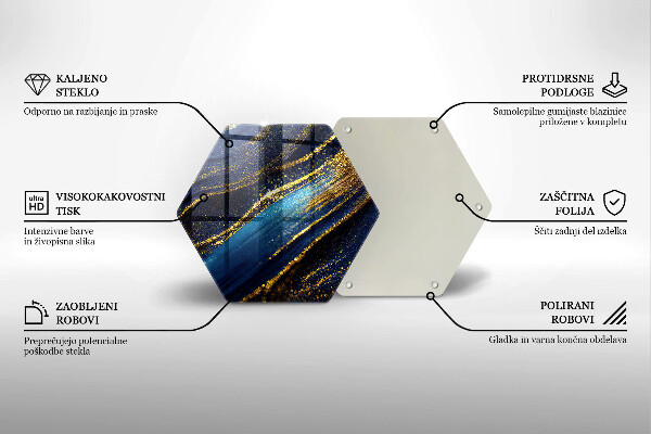 Steklena podloga za rezanje Mornarsko modra abstrakcija