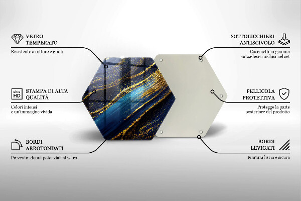 Steklena podloga za rezanje Mornarsko modra abstrakcija