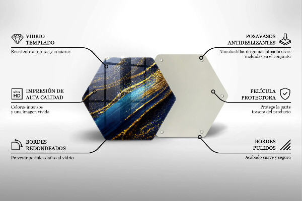 Steklena podloga za rezanje Mornarsko modra abstrakcija