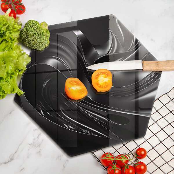 Steklena podloga za rezanje Abstraktna črna maša