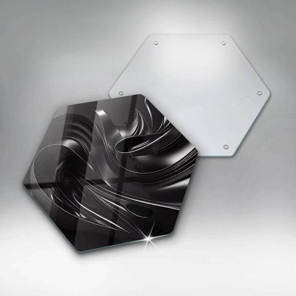 Steklena podloga za rezanje Abstraktna črna maša