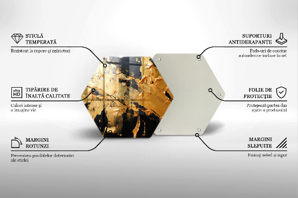 Steklena podloga za rezanje Elegantna tekstura barve