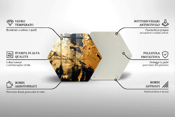 Steklena podloga za rezanje Elegantna tekstura barve