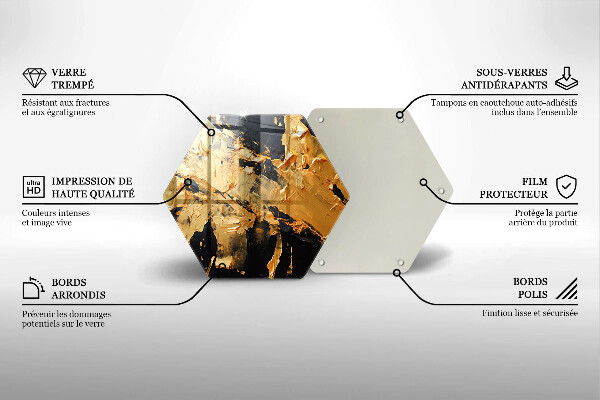 Steklena podloga za rezanje Elegantna tekstura barve