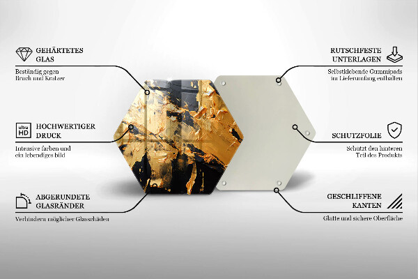 Steklena podloga za rezanje Elegantna tekstura barve