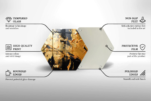 Steklena podloga za rezanje Elegantna tekstura barve