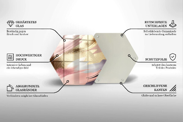 Steklena podloga za rezanje Pastelni madeži
