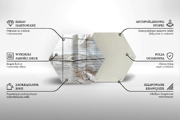 Steklena podloga za rezanje Svetla lesena struktura