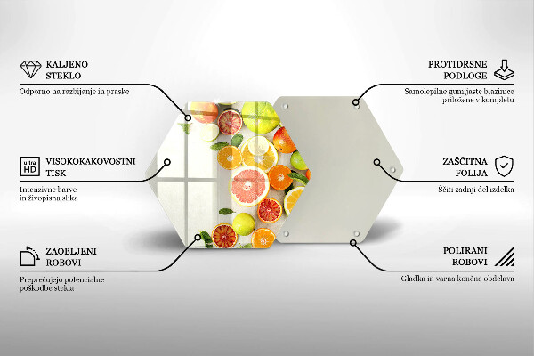 Steklena podloga za rezanje Citrusi