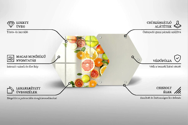 Steklena podloga za rezanje Citrusi