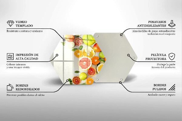 Steklena podloga za rezanje Citrusi