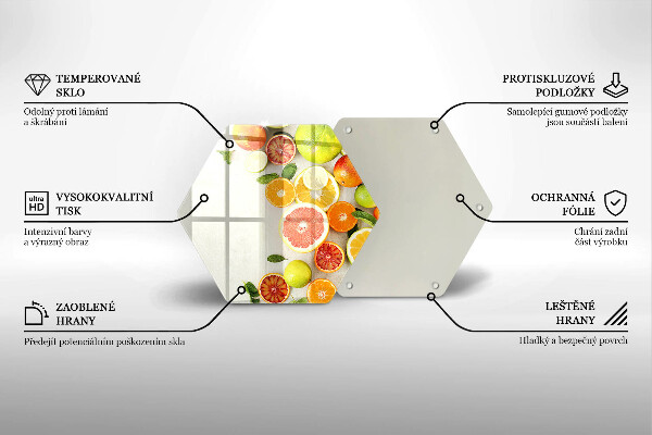Steklena podloga za rezanje Citrusi