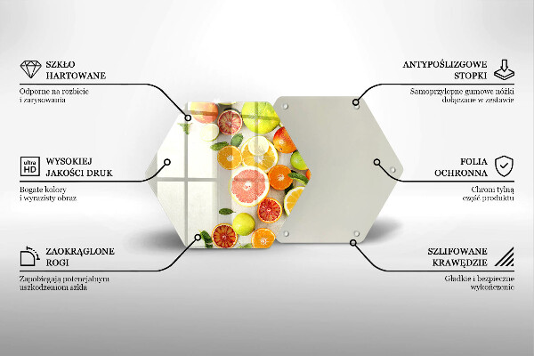 Steklena podloga za rezanje Citrusi