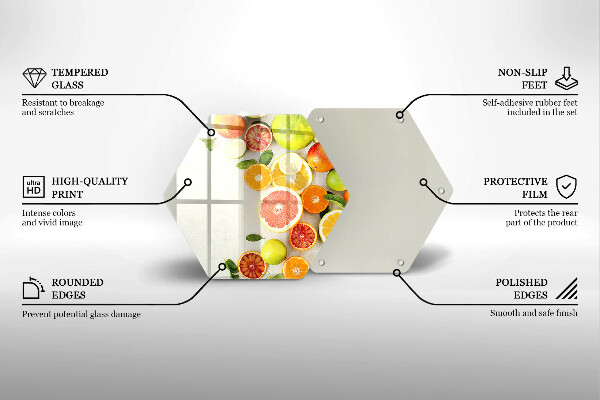 Steklena podloga za rezanje Citrusi