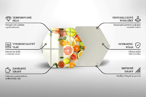 Steklena podloga za rezanje Citrusi