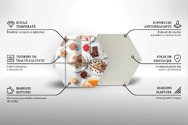 Steklena podloga za rezanje Sladkost torte