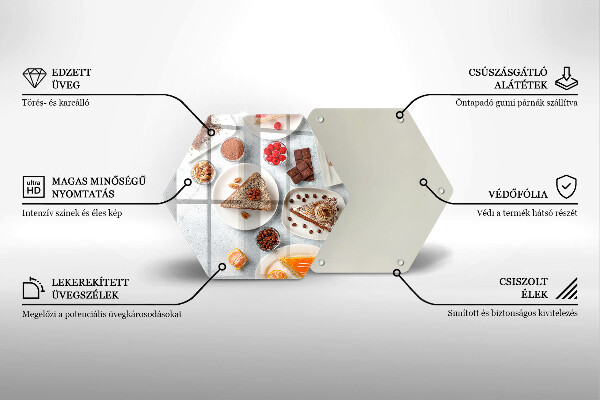Steklena podloga za rezanje Sladkost torte