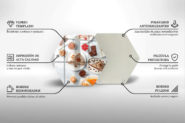 Steklena podloga za rezanje Sladkost torte