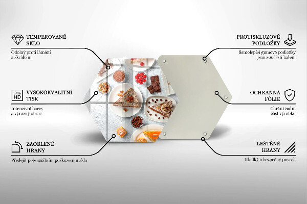 Steklena podloga za rezanje Sladkost torte