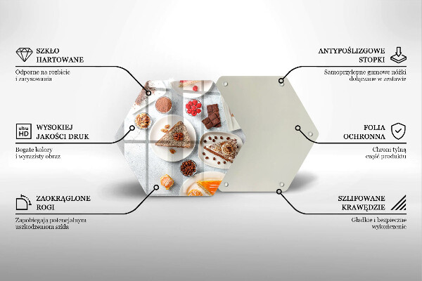 Steklena podloga za rezanje Sladkost torte