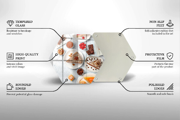Steklena podloga za rezanje Sladkost torte
