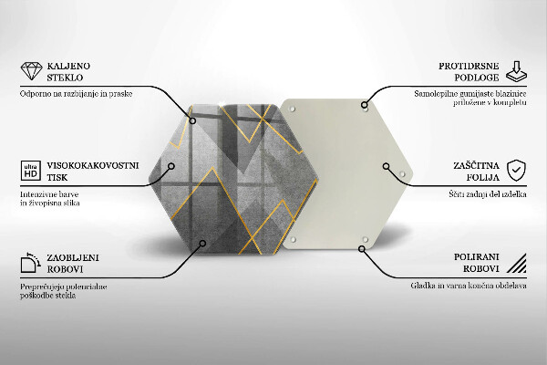 Steklena podloga za rezanje Ostre oblike