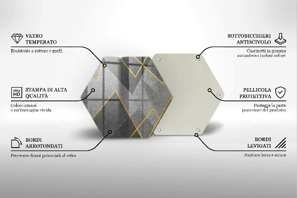 Steklena podloga za rezanje Ostre oblike
