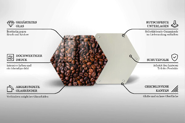 Steklena podloga za rezanje Kavna zrna