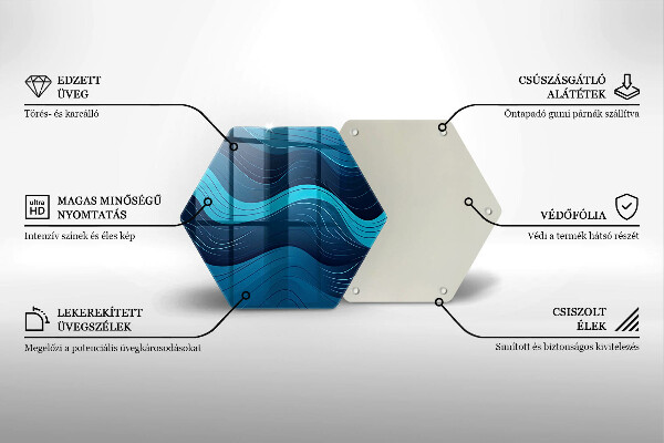 Steklena podloga za rezanje Abstraktni valovi