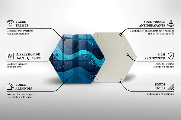 Steklena podloga za rezanje Abstraktni valovi