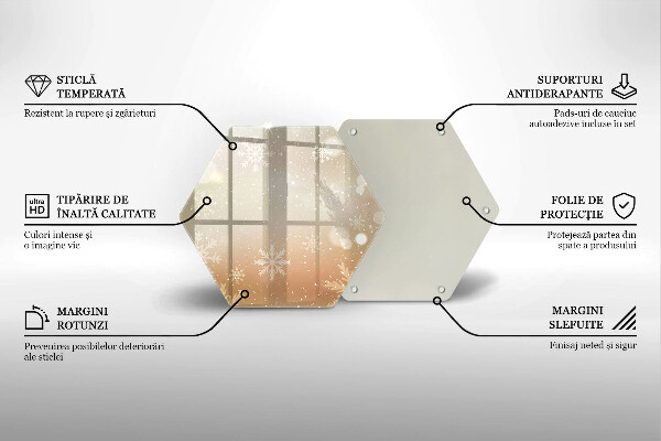 Steklena podloga za rezanje Snežinke