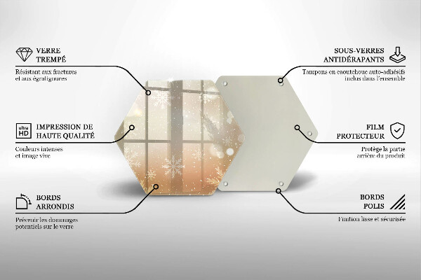 Steklena podloga za rezanje Snežinke