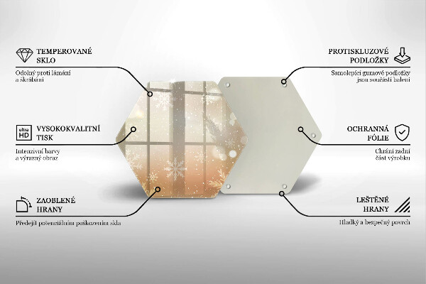 Steklena podloga za rezanje Snežinke