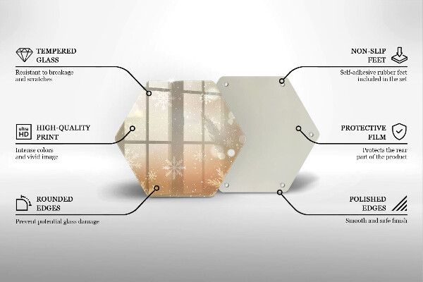 Steklena podloga za rezanje Snežinke
