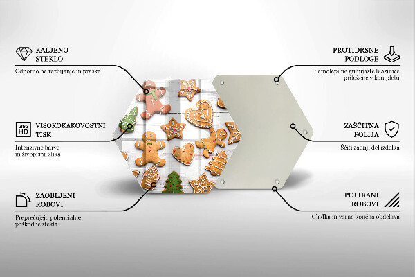Steklena podloga za rezanje božični medenjaki