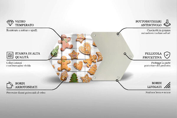 Steklena podloga za rezanje božični medenjaki