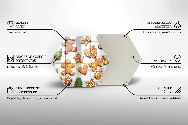 Steklena podloga za rezanje božični medenjaki