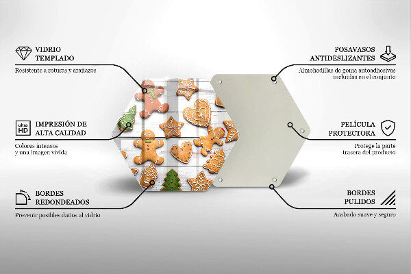Steklena podloga za rezanje božični medenjaki